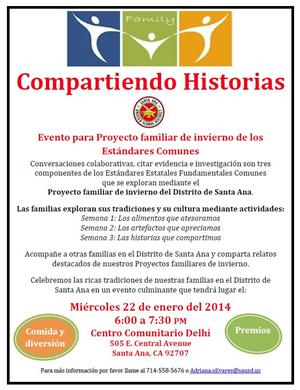 Spanish Family Winter Project Flyer 